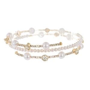 Pave & Pearl Momorywire Bracelet